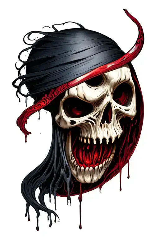 spooky fork tattoo design idea