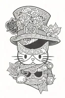 Whitebeard and hello kitty  tattoo design idea