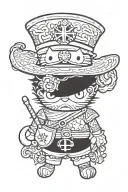 Whitebeard and hello kitty  tattoo design idea