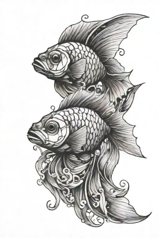 diamond shaped beta fish puzzle pieces  tattoo design idea