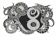 Winky and snakes on the collarbone tattoo design idea