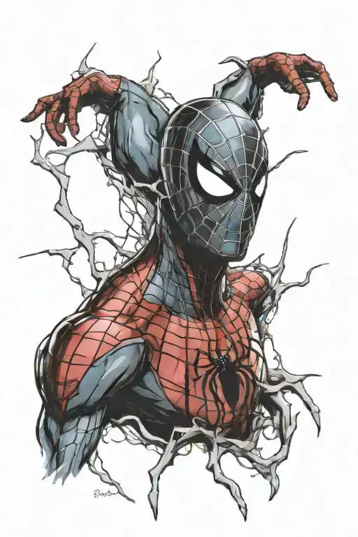 neurodiversity symbol & spider-man tattoo design idea