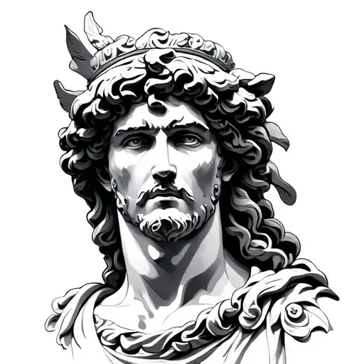 Apollo Greek god tattoo design idea