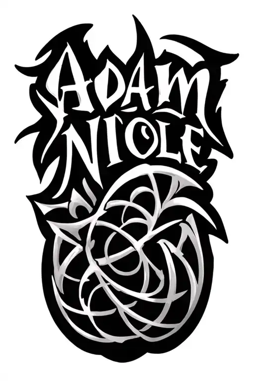 "Adam Nicole Peanut" tribal design tattoo design idea