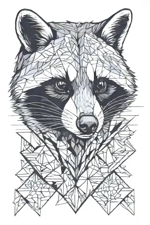 racoon eating tattoo design idea