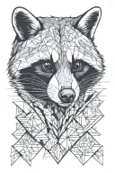 racoon eating tattoo design idea