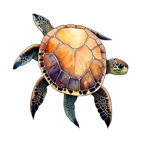3 sea turtles tattoo design idea