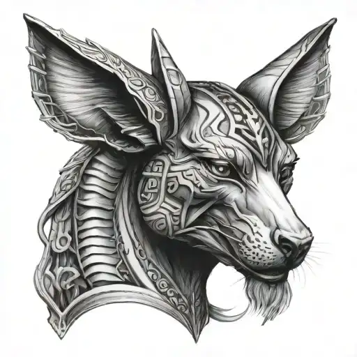 anubis body dark realism style tattoo design tattoo design idea