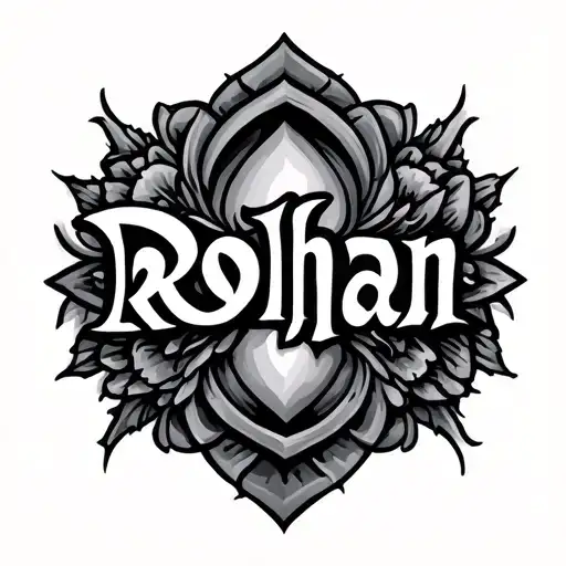 rohan name with hidden within the design tattoo design idea