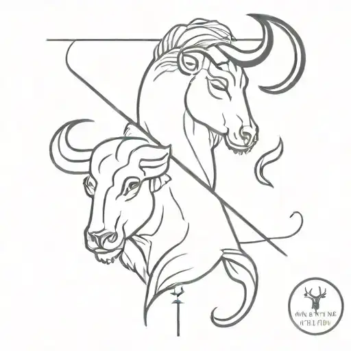 taurus & leo zodiac sign tattoo design idea