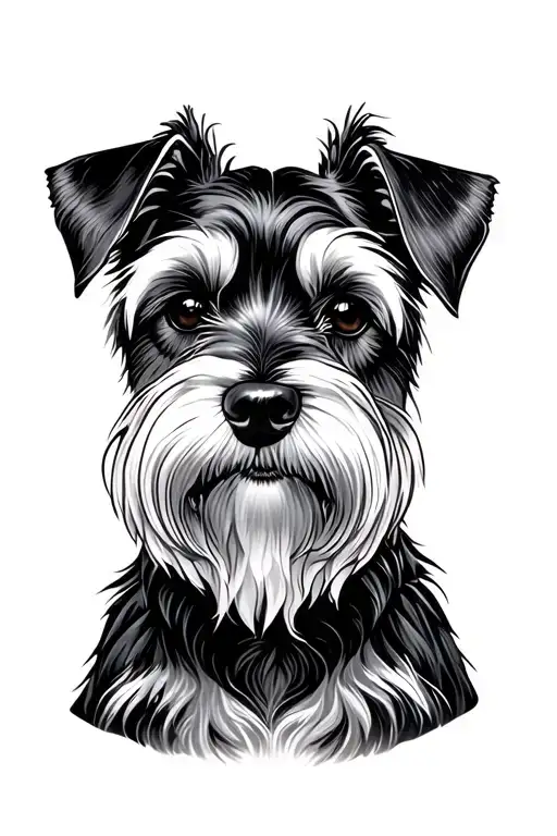 Schnauzer dog tattoo design idea