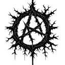 anarchy symbol with roots reaching deep tattoo design idea