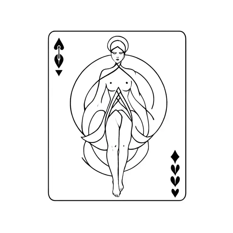 symbols of female strength tarot card tattoo design idea