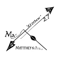 "Matthew 6:27" Bow's Arrow  tattoo design idea