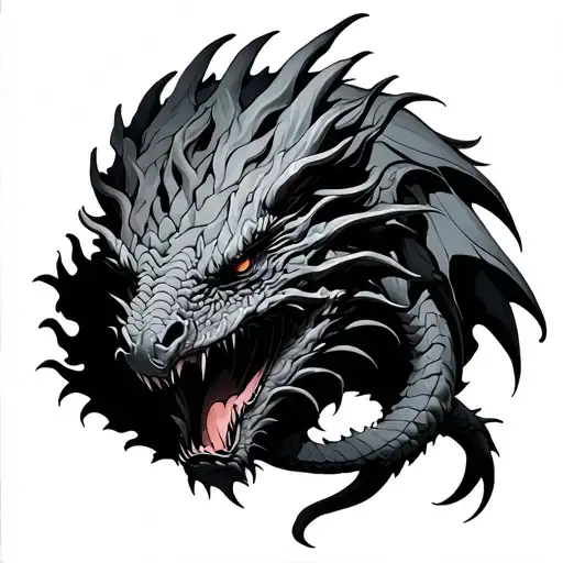 hydra dragon with 3 heads tattoo design idea