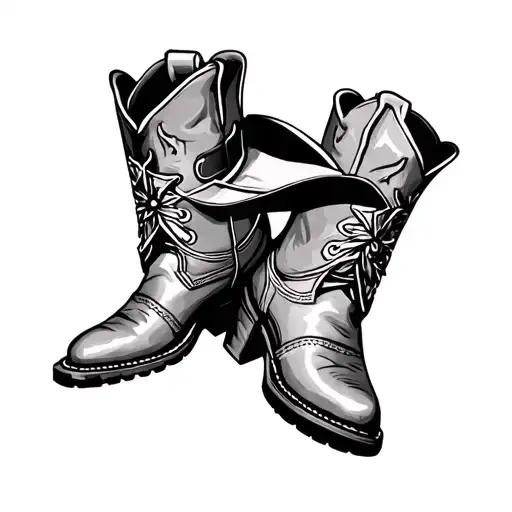 Boots And Cowboy Hat tattoo design idea