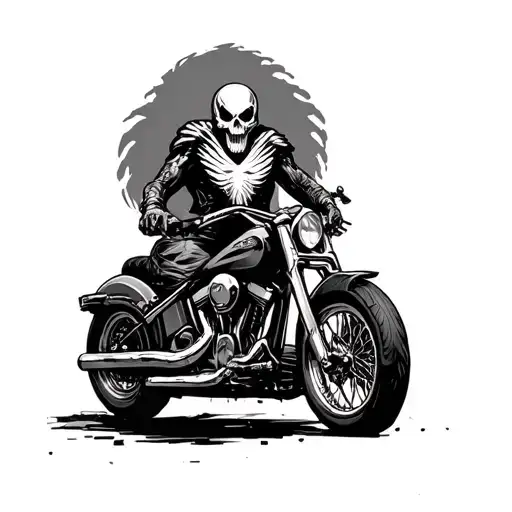 ghost rider on Indian motorcycle tattoo design idea