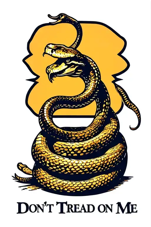 don't tread on me snake patriot yellow 2nd amendment tattoo design idea