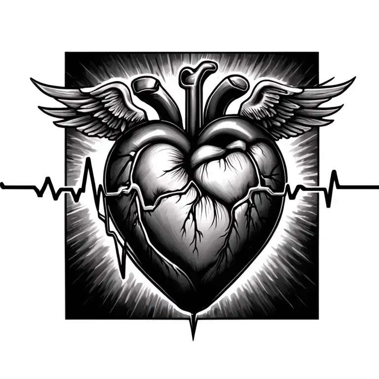 Lifeline heartbeat tattoo design idea