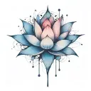add trajectories surrounding lotus. use dark space colors replace the lighter pedals with darker colors tattoo design idea
