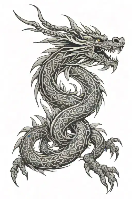 tribal dragon tattoo design idea