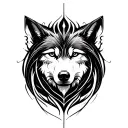 Black circle with curvy overlapping black lines inside inspired by twilight wolf tattoo tattoo design idea