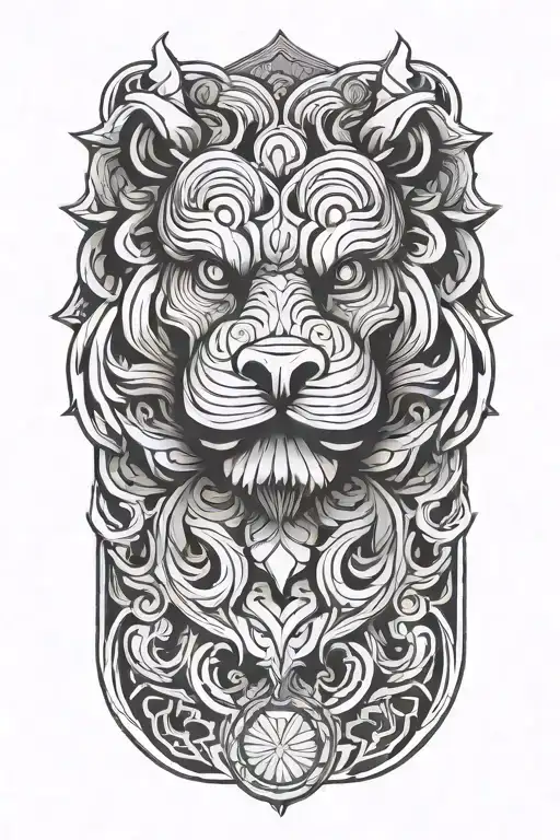 foo dog tattoo design idea