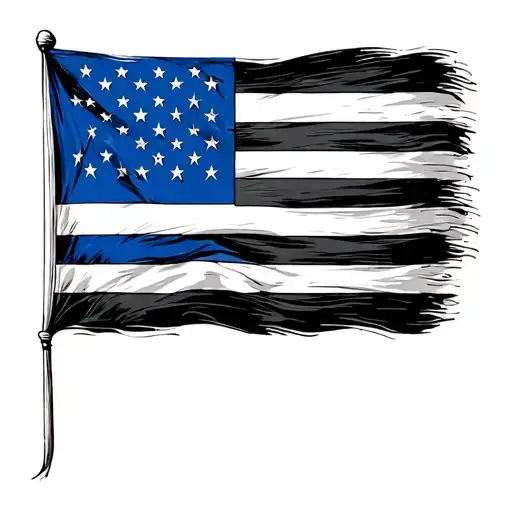 Texas flag. American flag. thin blue line tlag tattoo design idea