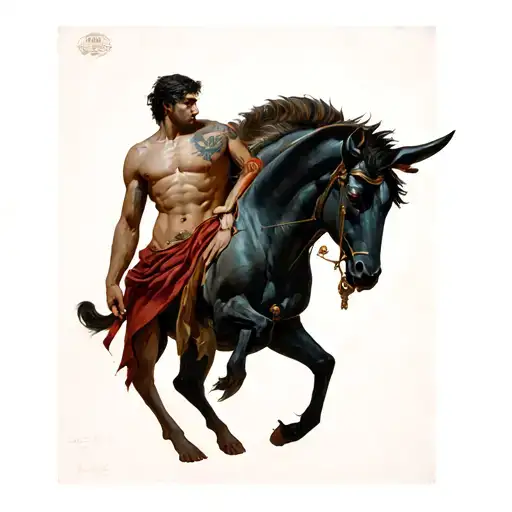 Theseus and the menitaur tattoo design idea