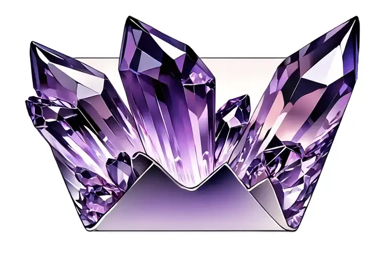 amethyst crystal envelope tattoo design idea