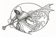 grim reaper with scythe tattoo design idea