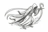 grim reaper with scythe tattoo design idea