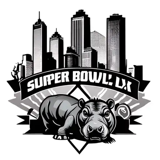 bengals tattoo celebrating winning super bowl lx including the Cincinnati skyline and a baby hippo tattoo design idea