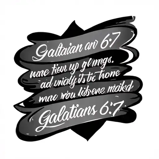 🎭 Galatians 6:7 verse in cursive tattoo tattoo design idea