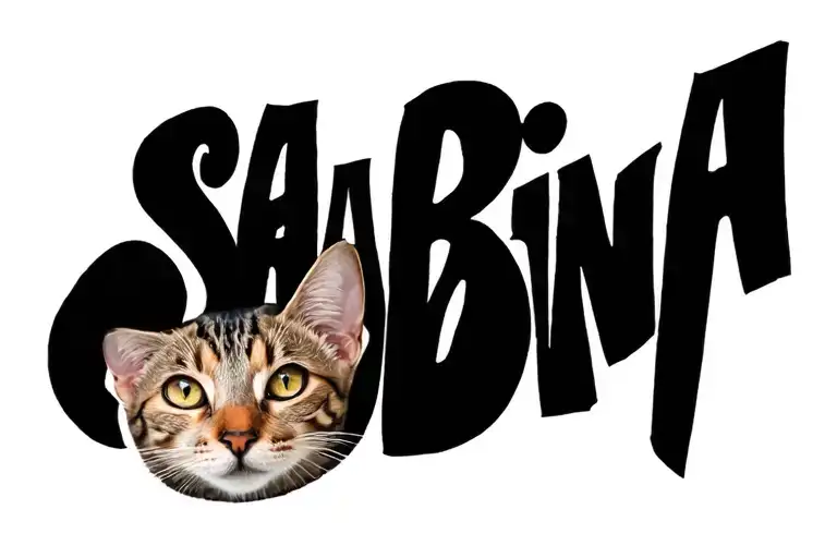 "Sabina" bengal cat tattoo design idea
