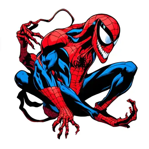 Carnage y Venom from spiderman and spiderman underneath tattoo design idea