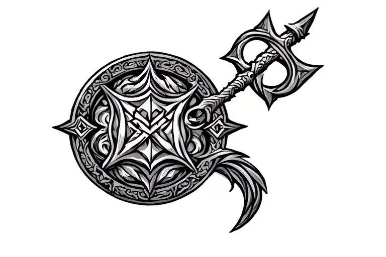 norse fate symbols tattoo design idea