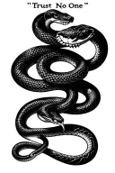 "Trust No One" Snake tattoo tattoo design idea