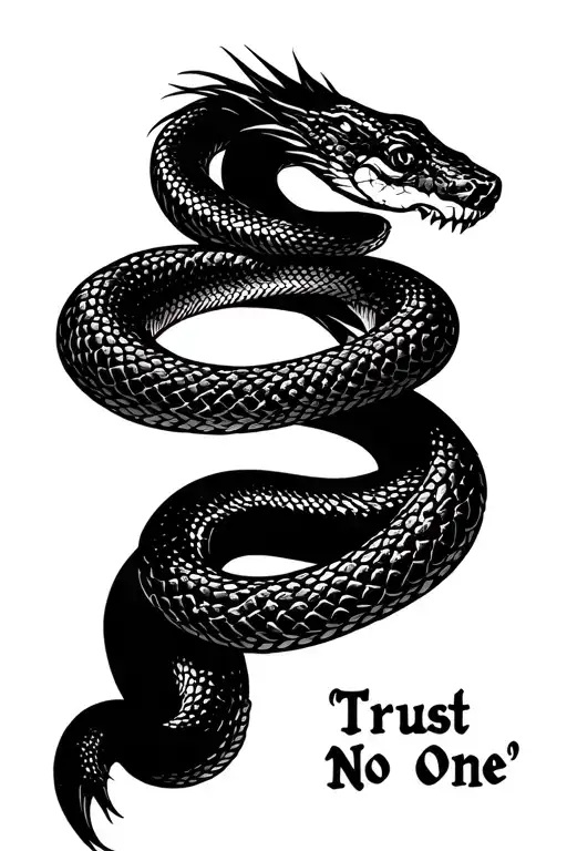 "Trust No One" Snake tattoo tattoo design idea