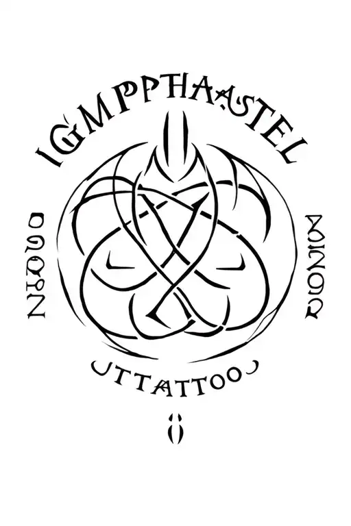 "IGMPTHTASTEL" sigil intertwined tattoo design idea