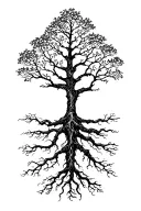  Gaelic Rowan tree with roots extending tattoo design idea