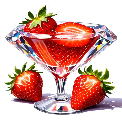 StrawberryMartini spread within a diamond brilliant cut. I don't need strawberries tattoo design idea
