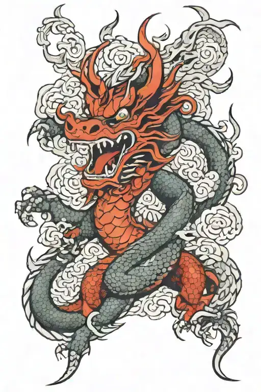  dragon design measruing in 3 inches wide, 7 inches loing to accomadate a forearm, has shading as well tattoo design idea