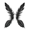 Fleur feather and birds tattoo design idea