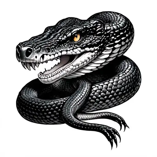 Realistic Cobra with shading and stitching. Text to be,  I myself am made entirely of flaws, stitched together with good tattoo design idea