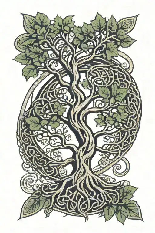 Celtic tree of life tattoo design idea