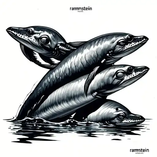 swimming eels rammstein tattoo design idea