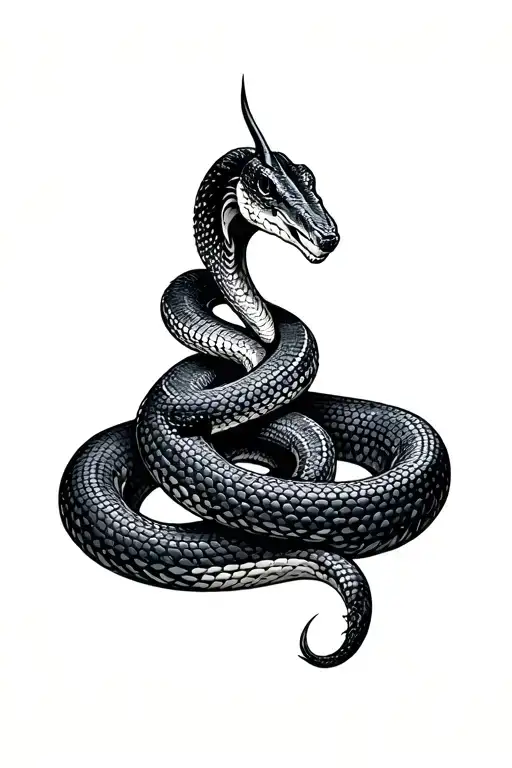 burnig house with snake tattoo design idea