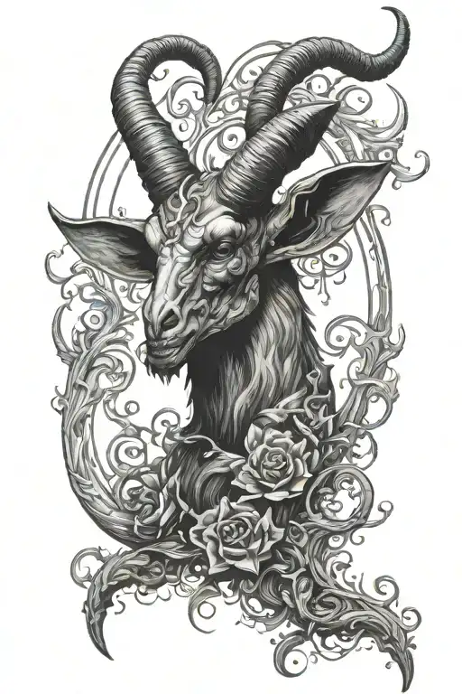 nightmarish Baphomet tattoo design idea