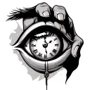 eye clock on hand tattoo tattoo design idea